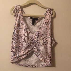 Forever 21 Cropped Snakeskin Top
